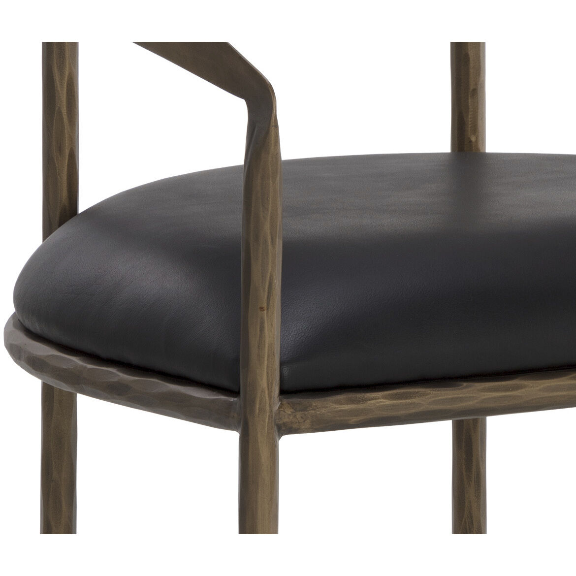 Zanatta Charcoal Black Leather Dining Armchair